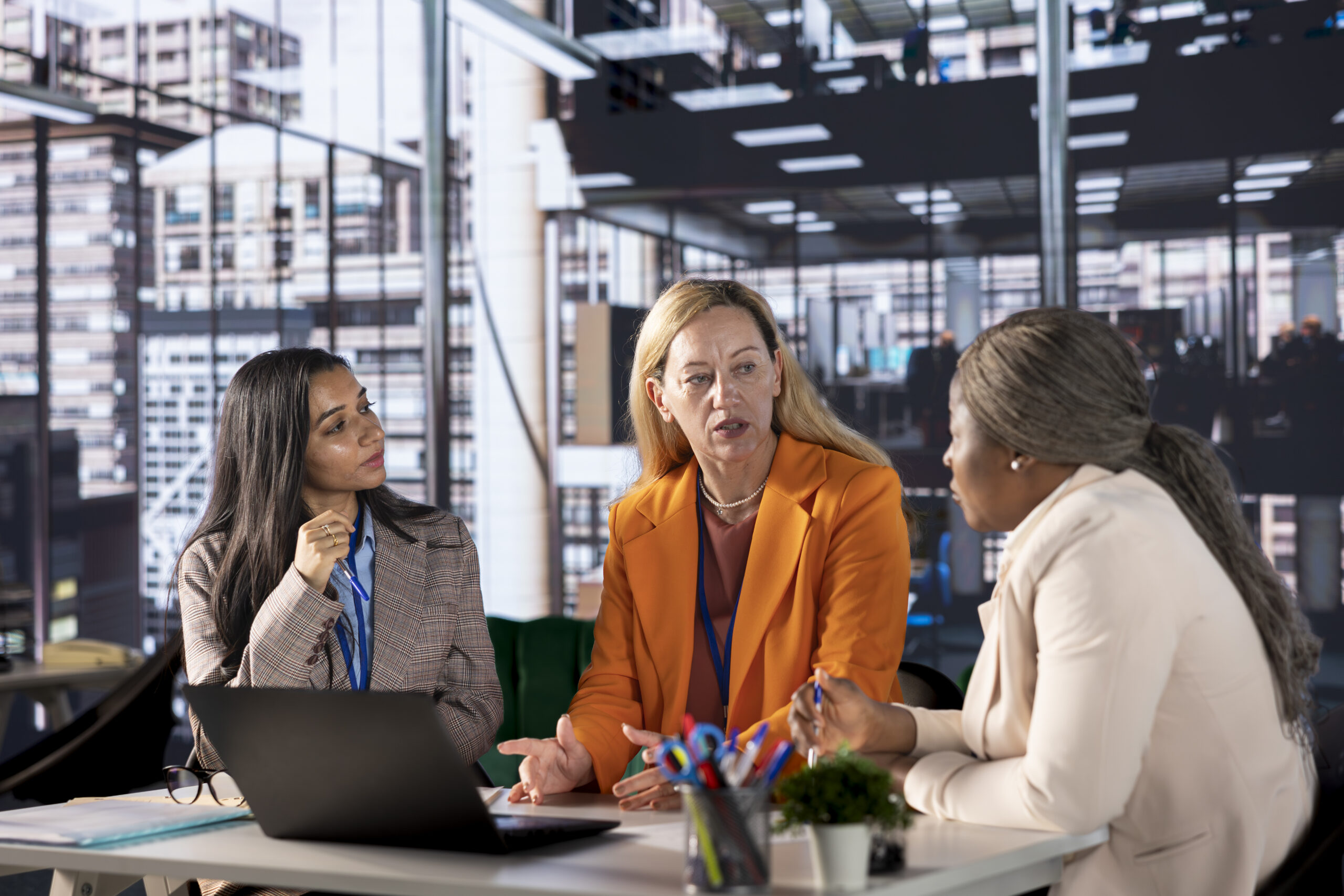 Senior business leaders in a professional meeting